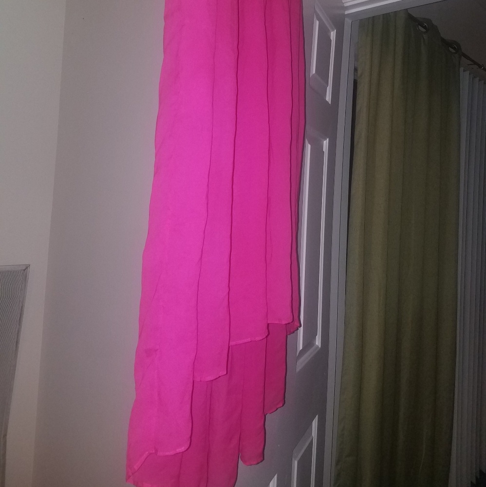 Pink hi low maxi skirt